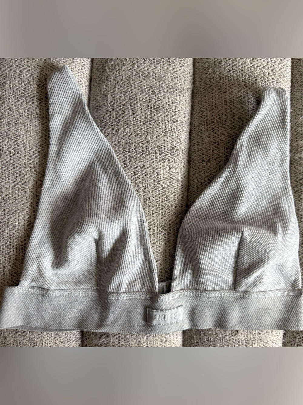 SKIMS Light Gray Ribbed Bralette